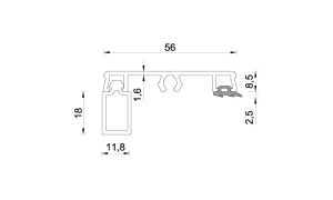 Klemprofiel 60.16 Zijkant - tbv 16mm polycarbonaat - Afbeelding 4