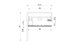 Klemprofielset - Oplegrubber - 60.10 RAL Zijkant Sierlijst - Afbeelding 2