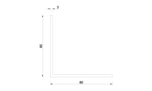 L-profiel RAL 80x80 mm - Afbeelding 2
