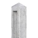 Tuinhek betonpaal 145 cm wit/grijs