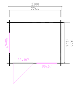 Blokhut 2520 250x200 cm - Afbeelding 2