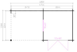 Blokhut 2525Z 500x250 cm - Afbeelding 2