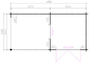 Blokhut 2526Z 500x250 cm - Afbeelding 2