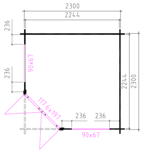 Blokhut 2555 250x250 cm - Afbeelding 2