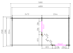 Blokhut 2555Z 500x250 cm - Afbeelding 2