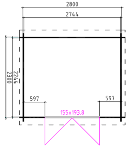Blokhut 3025L 300x250 cm - Afbeelding 2