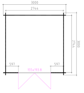 Blokhut 3030L 300x300 cm - Afbeelding 2