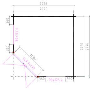 Blokhut 3055G 298x298 cm - Afbeelding 2
