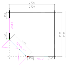 Blokhut 3055K 298x298 cm - Afbeelding 2