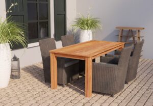 Teak Tafel Rustiek - Afbeelding 2