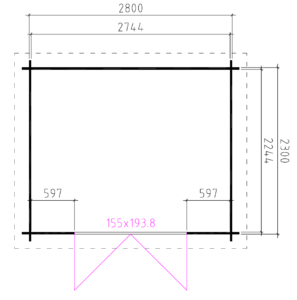 Blokhut 325M 300x250 cm - Afbeelding 2