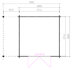 Blokhut 331M 300x300 cm - Afbeelding 2