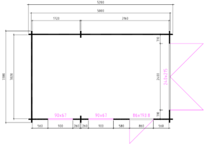 Garage 3352S 330x520 cm zadeldak - Afbeelding 2