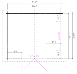 Blokhut 3530K 250x300 cm - Afbeelding 2