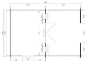 Blokhut 3830L 380x570 cm - Afbeelding 2