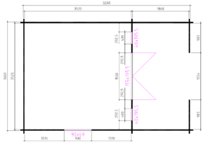 Blokhut 3838L 380x570 cm - Afbeelding 2