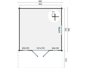 SOREN 380x380+150 cm - Afbeelding 2