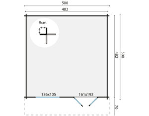 HENDRICK 500x500+70 cm - Afbeelding 2