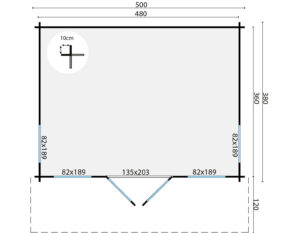 TUINKAMER YORICK 500x380+120 cm - Afbeelding 2