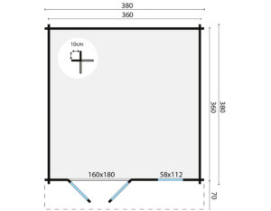ULRIK 380x380+70 cm - Afbeelding 2