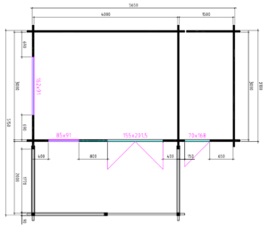 Blokhut 4x3+2Z 595x545 cm - Afbeelding 2