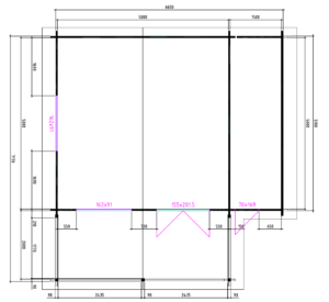 Blokhut 5x5+2Z 715x745 cm - Afbeelding 2