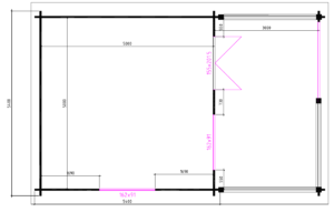 Blokhut 5x5+3 540x845 cm - Afbeelding 2