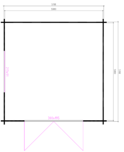 Blokhut 5x5 540x540 cm - Afbeelding 2