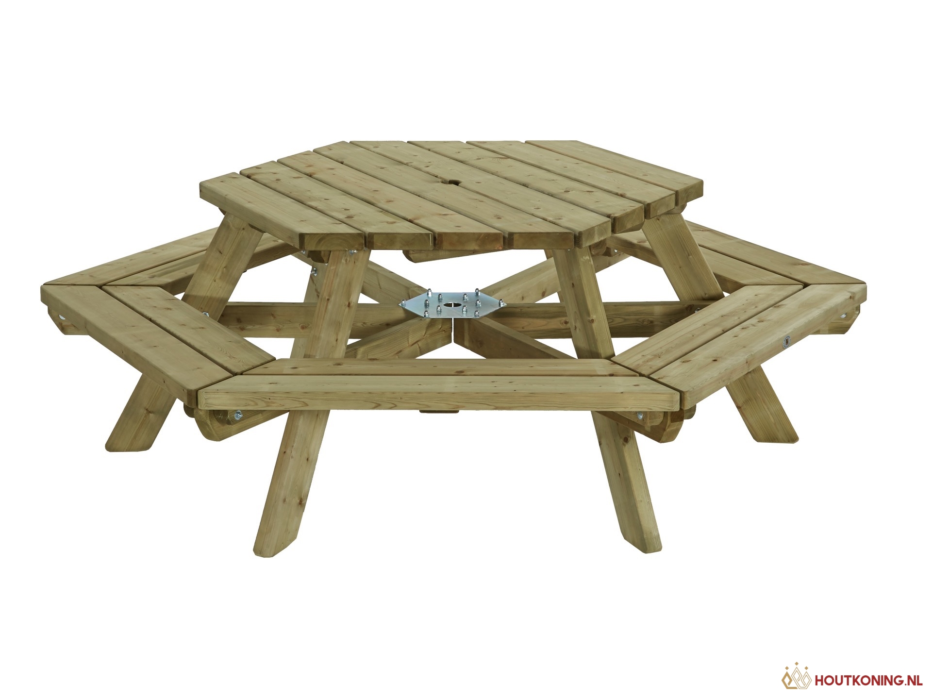 8719074043807 Picknicktafel Zeshoek - Afbeelding 1