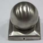 Paalornament bol+plaat, RVS