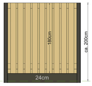 Tussen-Sleufpaal Vecht 270 cm antraciet - Afbeelding 3