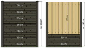 Tussen-Sleufpaal 316 cm antraciet met kabeldoorvoer - Afbeelding 3