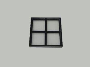 Stalen raam vast 400x400 mm dubbel glas