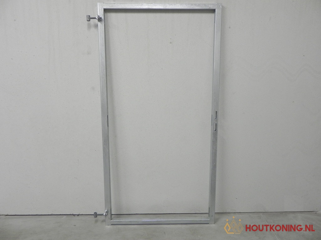 PO-51 IJzeren poortframe 98,5x190 cm verzinkt / zwart - Afbeelding 1