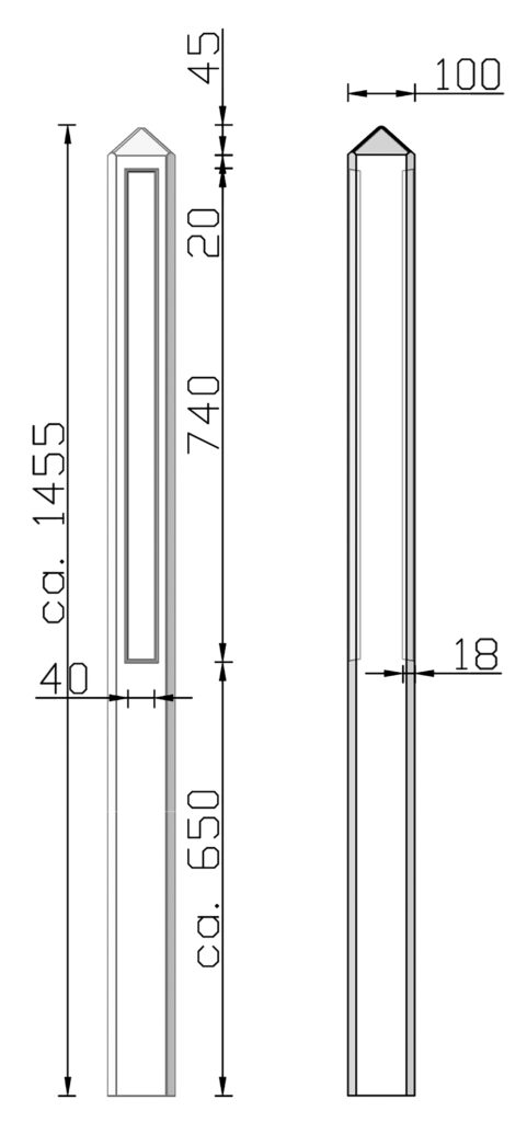 Tuinhek betonpaal 145 cm antraciet - Afbeelding 7