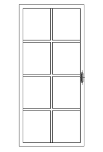 Stalen schuifdeur 957x2095 mm - 8 vaks - Afbeelding 2