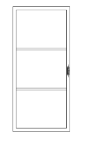 Stalen schuifdeur 957x2095 mm - 3 vaks - Afbeelding 2