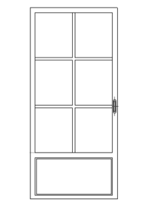 Stalen schuifdeur 957x2095 mm - 6 vaks - Afbeelding 2