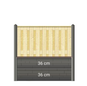 Tussen-Betonpaal 280 cm met kabeldoorvoer Schie antraciet - Afbeelding 4