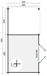 DORA met overkapping 500x300 cm - Afbeelding 2