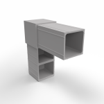 Hoekstuk 2 weg 20x20x1,5 mm