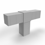 Hoekstuk 3 weg 20x20x1,5 mm