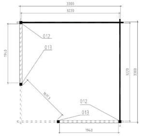 Paviljoen P3555 336x336 cm - Afbeelding 2