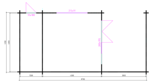 Wolfskap W4x4+3A 900x440 cm - Afbeelding 2