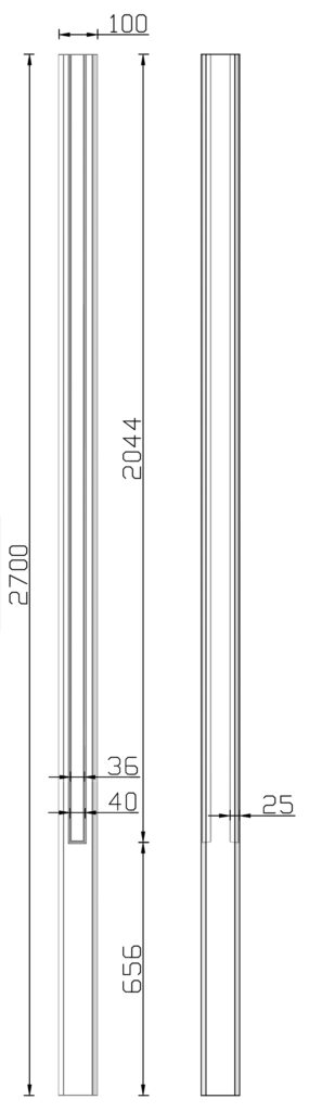 Tussen-Sleufpaal Vecht 270 cm antraciet - Afbeelding 4