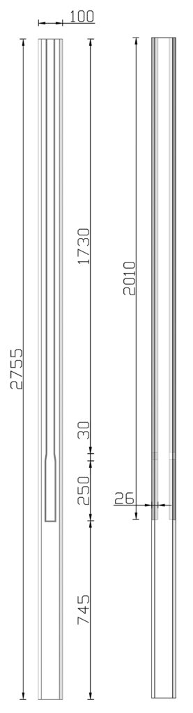 Tussen-Sleufpaal Zaan 275 cm antraciet - Afbeelding 4