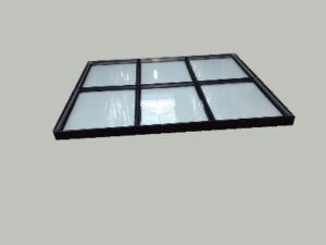 Stalen raam vast 980x820 mm dubbel glas - Afbeelding 2