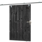 Schuifdeur zwart 130x195 cm basic