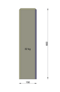 Betonpoer: 15x15x60cm (M16) - Afbeelding 2
