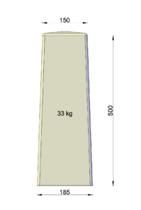 Betonpoer 15x15x50 cm (M16) - Afbeelding 2